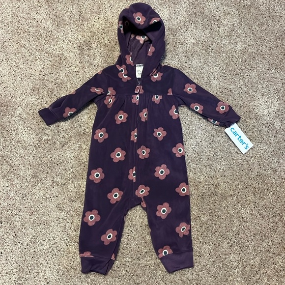 Carter’s Zip-Up Hooded Fleece Jumpsuit - Picture 1 of 5